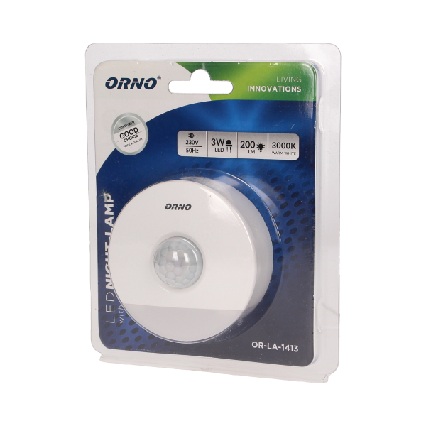 Plug-in LED night lamp with motion and twilight sensor