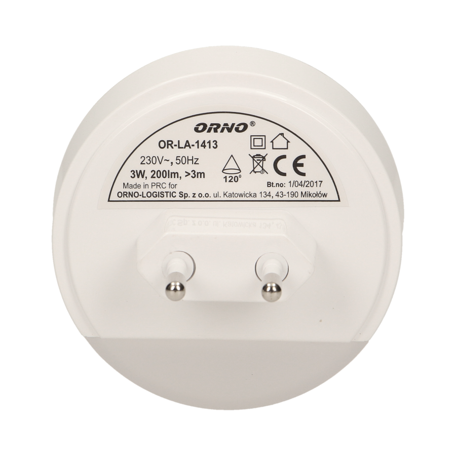 Plug-in LED night lamp with motion and twilight sensor