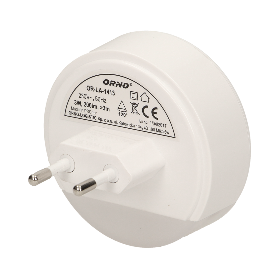 Plug-in LED night lamp with motion and twilight sensor