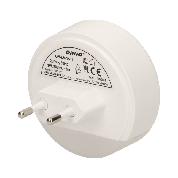 Plug-in LED night lamp with motion and twilight sensor