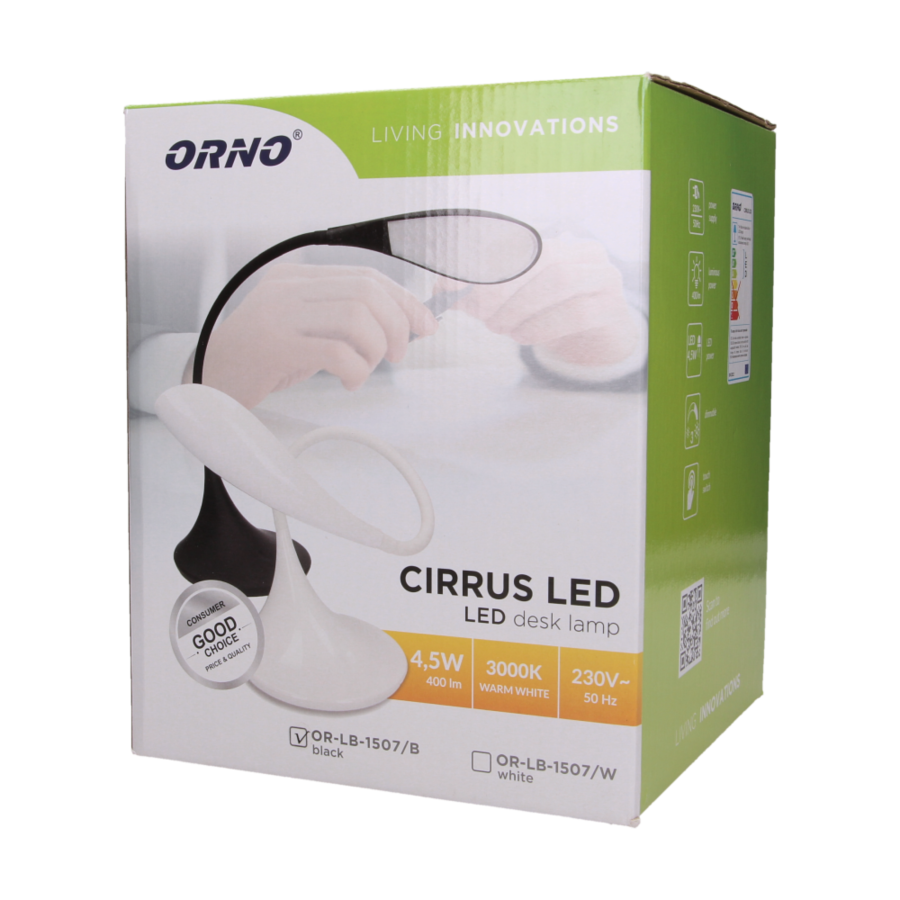 CIRRUS LED 4,5W, lampka biurkowa, 400lm, 3000K, biała