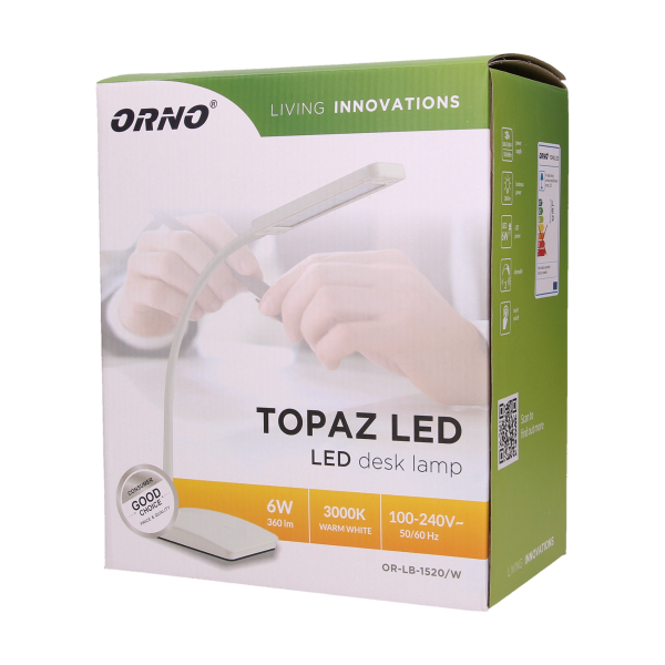 TOPAZ LED 6W, lampka biurkowa, 360lm, 3000K, biała