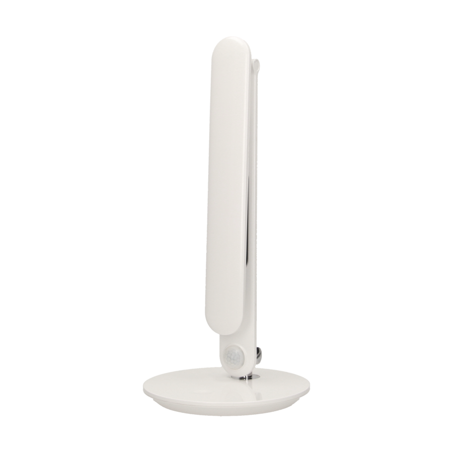 CRYSTAL LED 6,5W, Lampka biurkowa z budzikiem, czujnikiem ruchu i ładowarką USB, 500lm, 4000K, biała