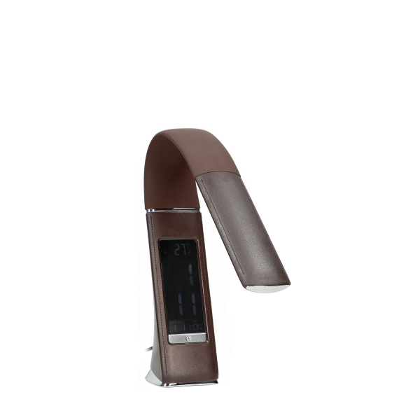 LED desk lamp DOLOMIT with LCD display, 5W, brown