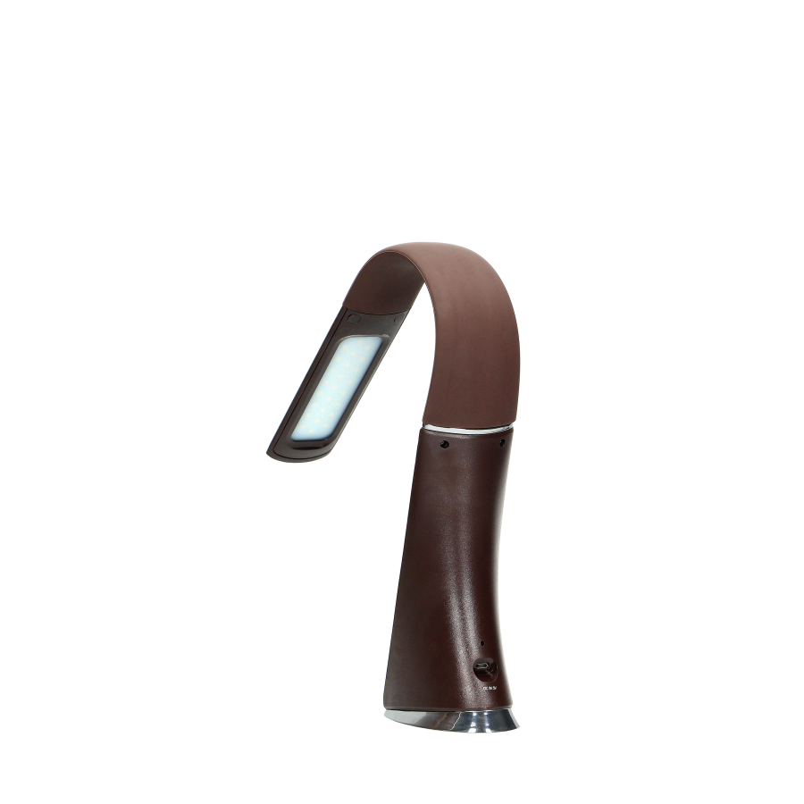 LED desk lamp DOLOMIT with LCD display, 5W, brown