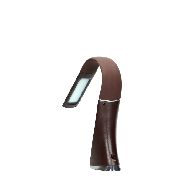 LED desk lamp DOLOMIT with LCD display, 5W, brown