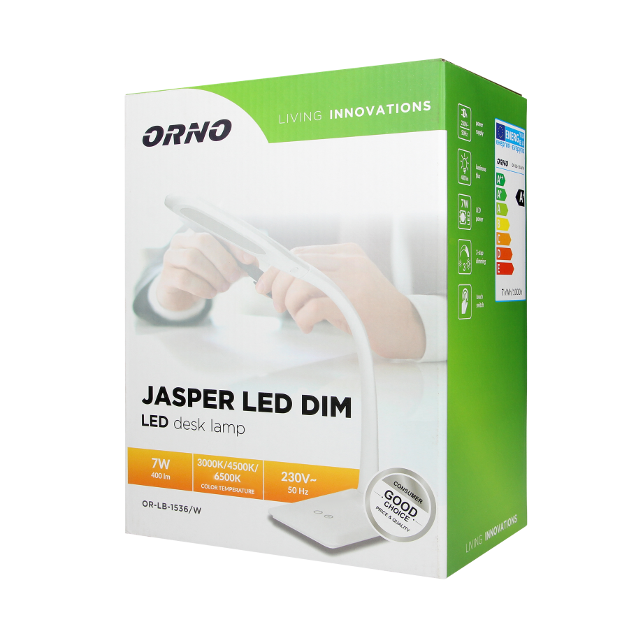 JASPER LED DIM desk lamp with dimmer and color temperature adjustment, 7W, white
