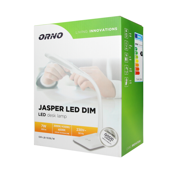 JASPER LED DIM desk lamp with dimmer and color temperature adjustment, 7W, white