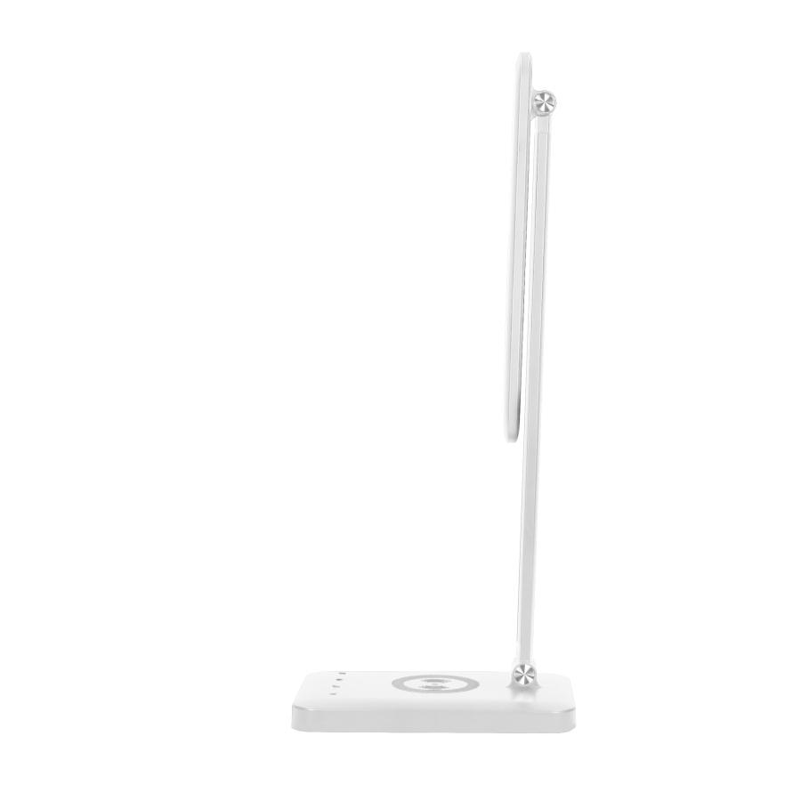 WIRLE LED 7W desk lamp with wireless charger and USB port, 390lm, 3000-4000-6000K, color temp. adjustment, dimmer, white