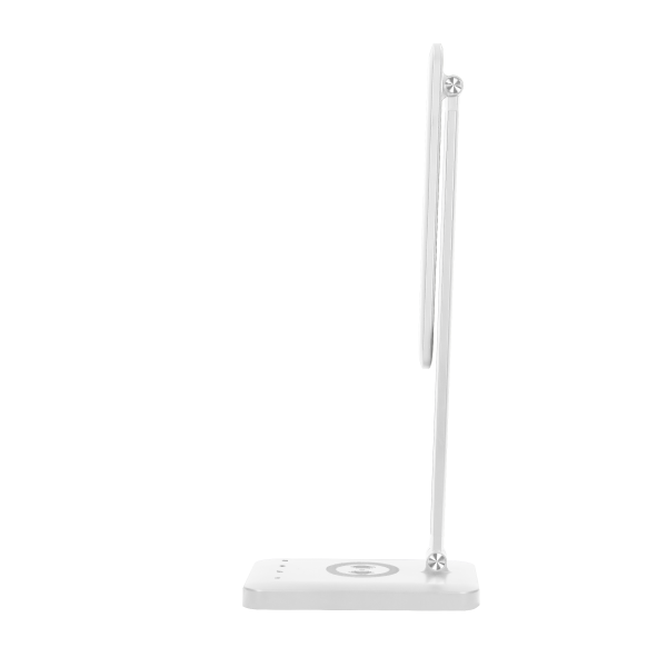 WIRLE LED 7W desk lamp with wireless charger and USB port, 390lm, 3000-4000-6000K, color temp. adjustment, dimmer, white