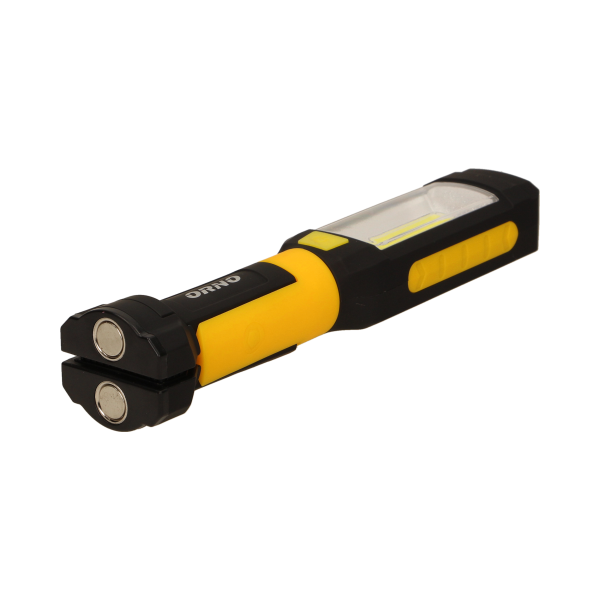 Latarka warsztatowa LED COB 3W/200lm+ LED 3W/120lm LED, 3 x AAA, magnes, haczyk, klamra, podwójne światło