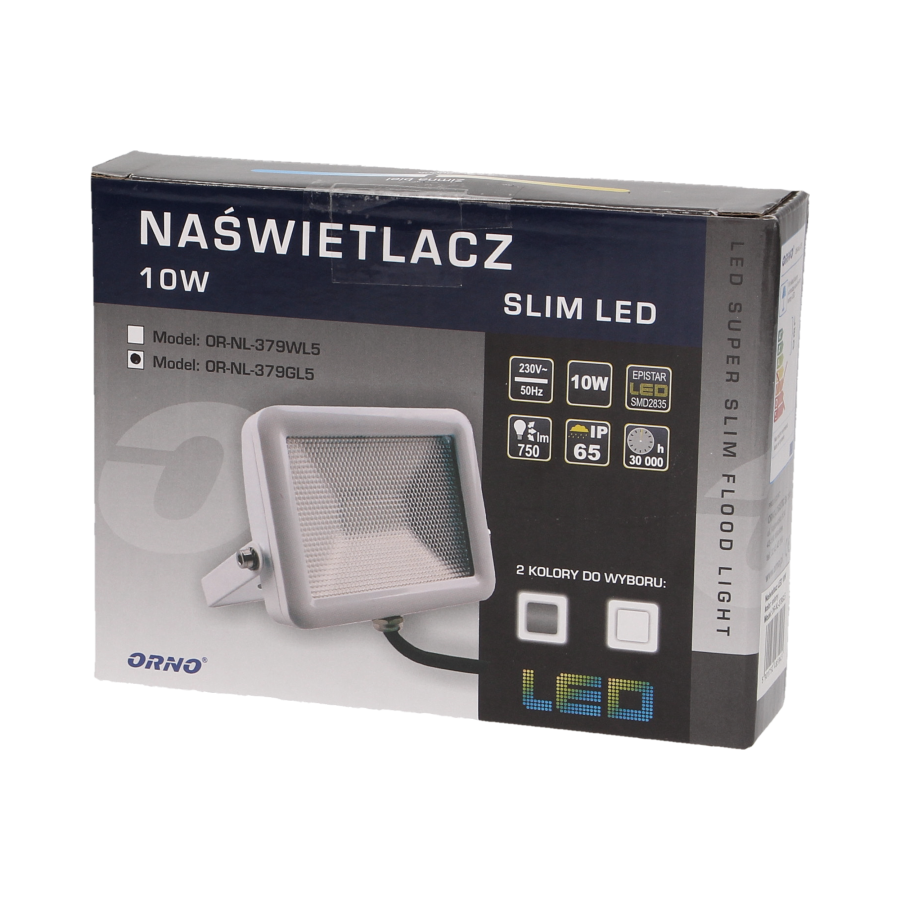 Slim LED floodlight, 10W, silver