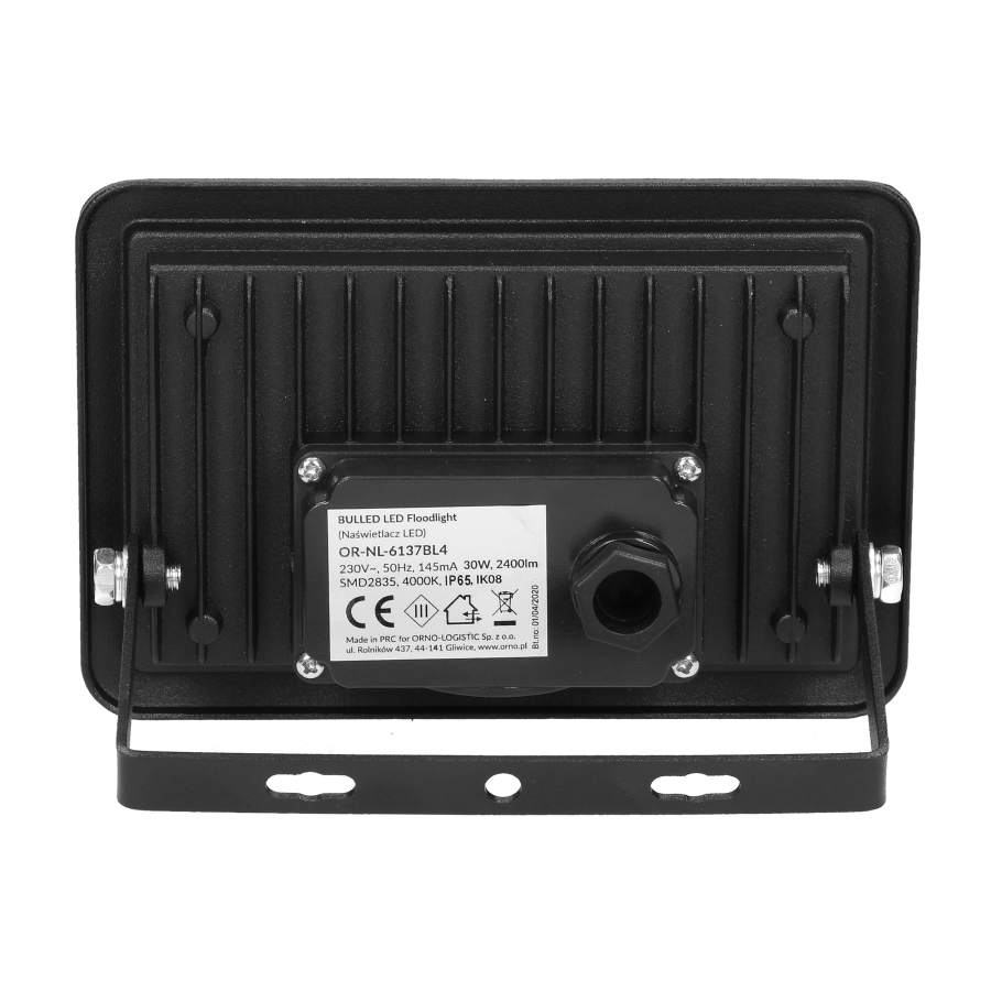 BULLED 30W naświetlacz 2400lm, IP65, 4000K, Alu+szkło