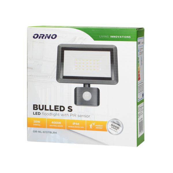 BULLED S floodlight 30W with PIR sensor