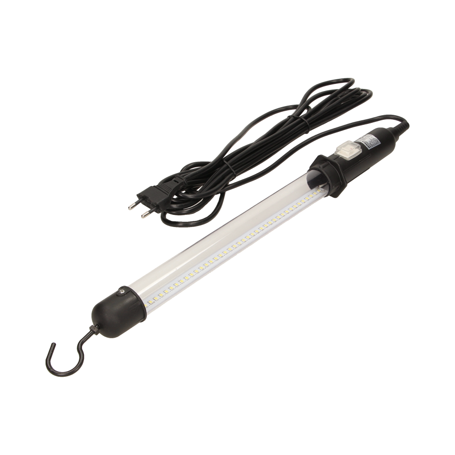 LED workshop lamp, 8.5W, 500lm, IP44, 6000K, 2x0.75mm² wire - 5m