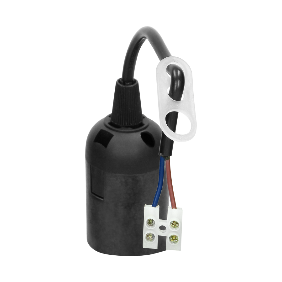 Temporary fixture with E27 bulb holder, black