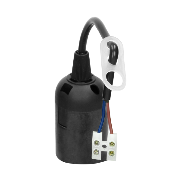 Temporary fixture with E27 bulb holder, black