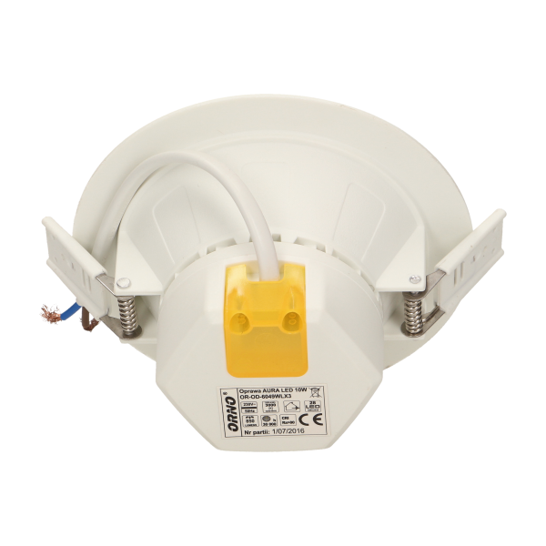 AURA LED 10W, oprawa downlight, podtynkowa, 850lm, 3000K, biała, wbudowany zasilacz LED