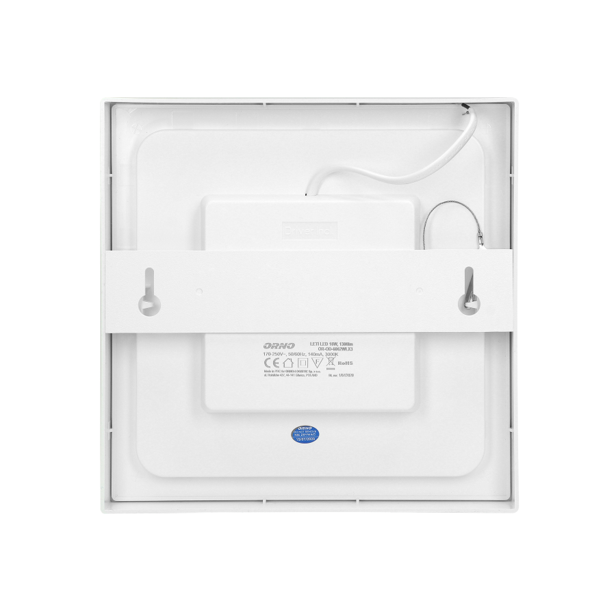 LETI LED 18W, oprawa downlight, natynkowa, kwadratowa, 1300lm, 3000K, biała, wbudowany zasilacz LED