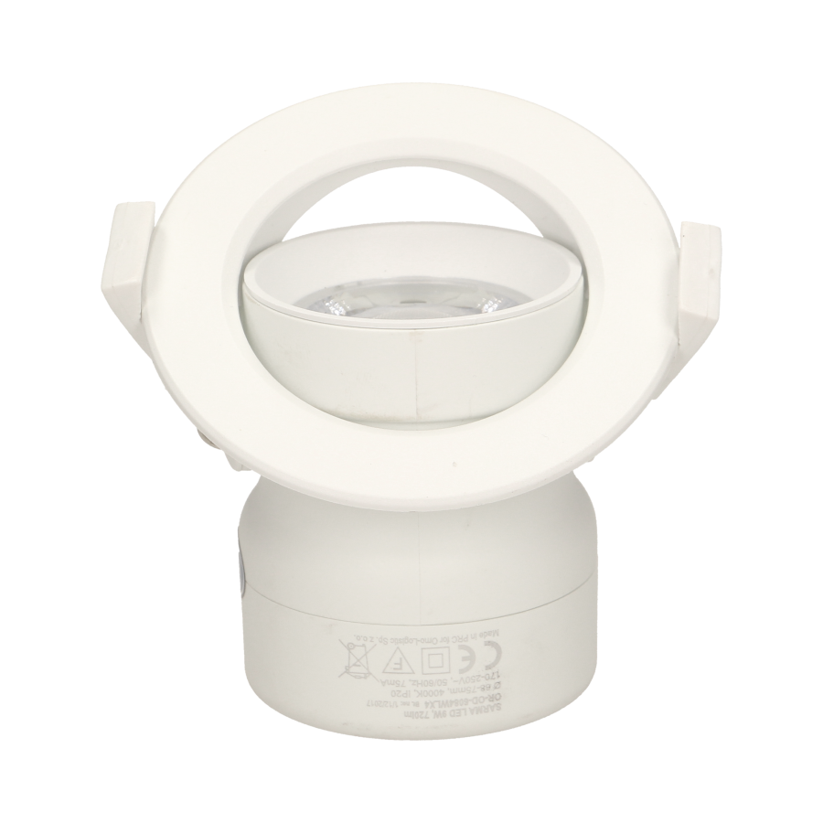SARMA LED 9W, oprawa downlight, podtynkowa, ruchoma, 720lm, 4000K, wbudowany zasilacz LED
