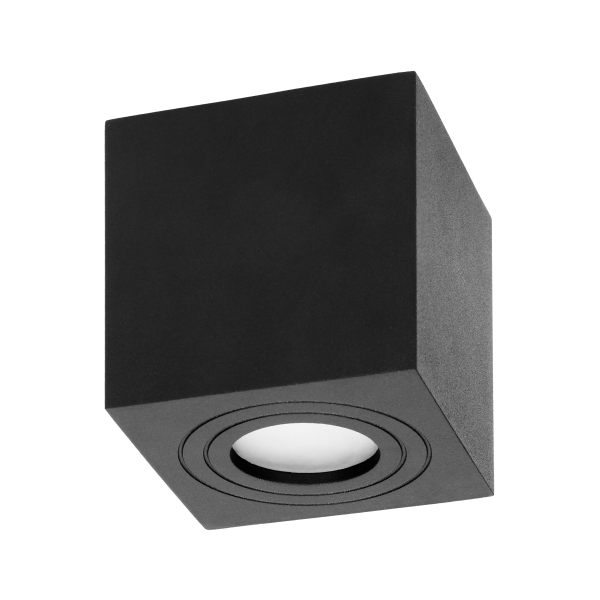 MEGY DLS GU10 downlight max 50W, IP54, kwadrat, czarny, aluminium