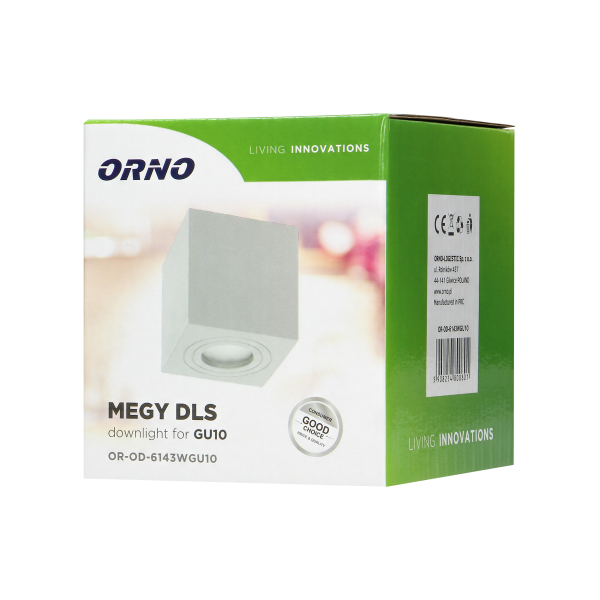 MEGY DLS GU10 downlight max 50W, IP54, kwadrat, biały, aluminium