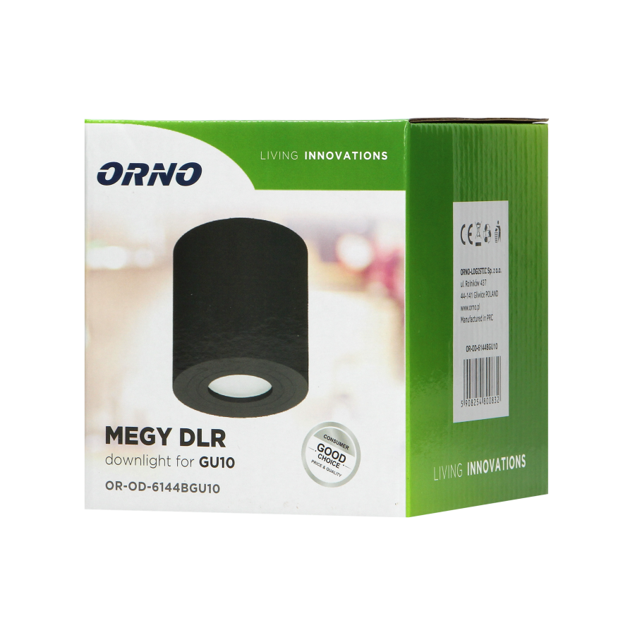 MEGY DLR GU10 downlight max 50W, IP54, okrągły, czarny, aluminium