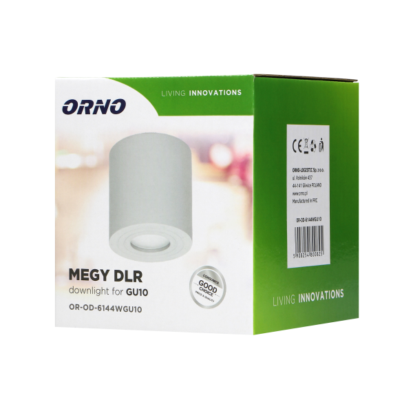 MEGY DLR GU10 downlight max 50W, IP54, okrągły, biały, aluminium