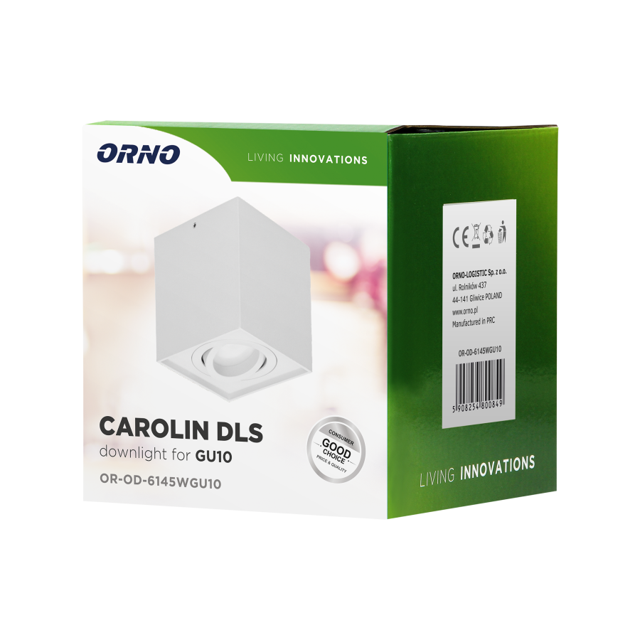 CAROLIN DLS GU10 downlight, ceiling light, 35W, square, white