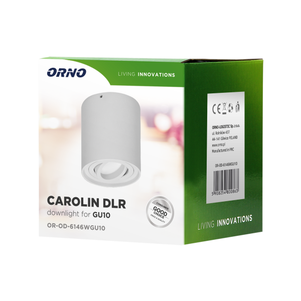 CAROLIN DLR GU10 downlight max 35W, IP20, okrągły, biały