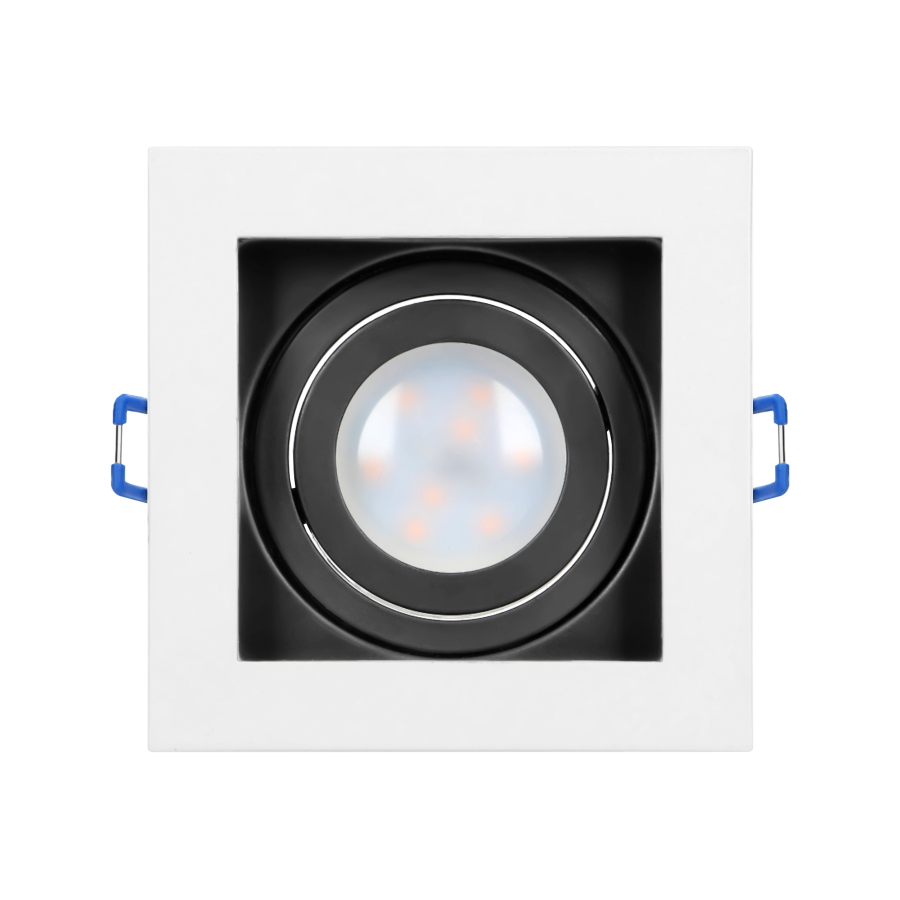 YOP decorative frame for spotlight suitable for LED diode or a halogen lamp (MR16/GU10), max. 50W, adjustable light direction, white+black