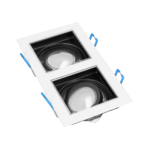 YOP 2 decorative frame for spotlight suitable for LED diode or a halogen lamp (MR16/GU10), max. 2x50W, adjustable light direction, white+black