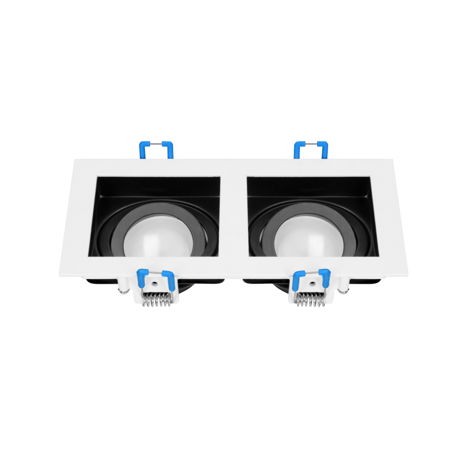 YOP 2 decorative frame for spotlight suitable for LED diode or a halogen lamp (MR16/GU10), max. 2x50W, adjustable light direction, white+black