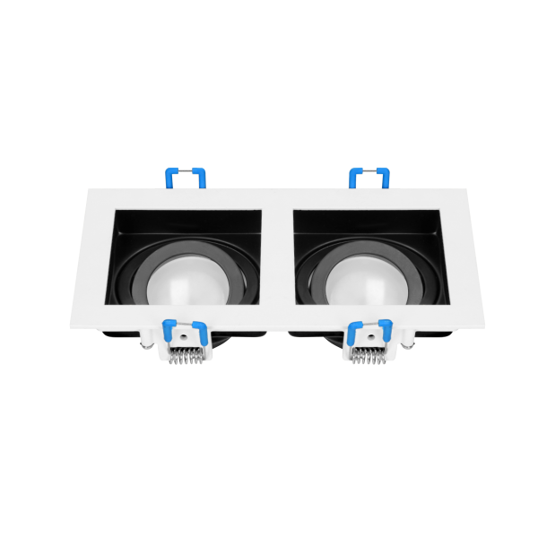 YOP 2 decorative frame for spotlight suitable for LED diode or a halogen lamp (MR16/GU10), max. 2x50W, adjustable light direction, white+black
