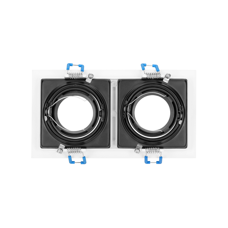 YOP 2 decorative frame for spotlight suitable for LED diode or a halogen lamp (MR16/GU10), max. 2x50W, adjustable light direction, white+black