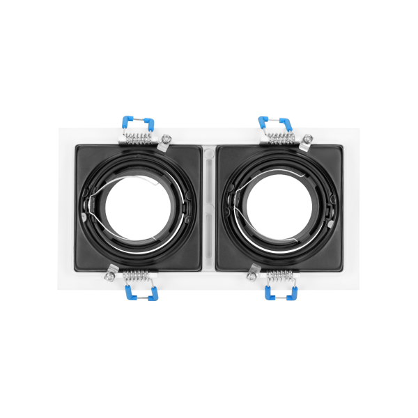YOP 2 decorative frame for spotlight suitable for LED diode or a halogen lamp (MR16/GU10), max. 2x50W, adjustable light direction, white+black