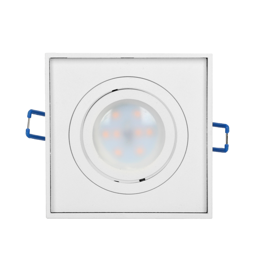 SORMUS S decorative frame for spotlight suitable for LED diode or a halogen lamp (MR16/GU10), max. 50W, adjustable light direction, square, white