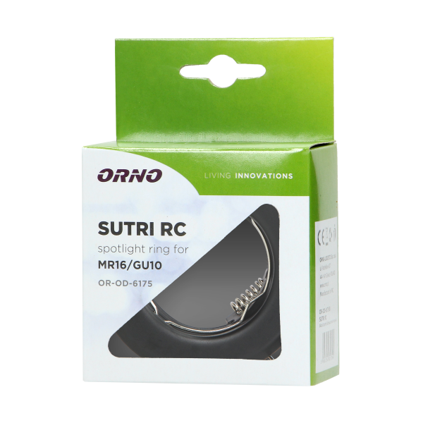 SUTRI RC decorative frame for spotlight, MR16/GU10 max 50W, round, fixed light beam, black