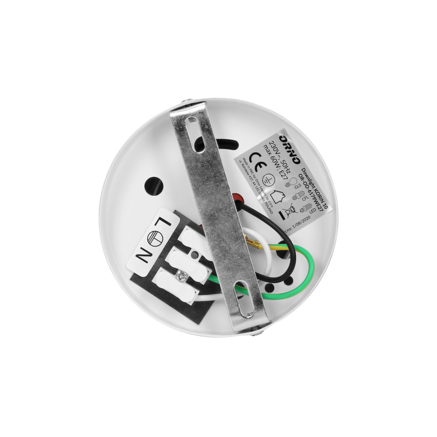 KORIN 10, oprawa typu downlight, 60W, E27, stal, biała