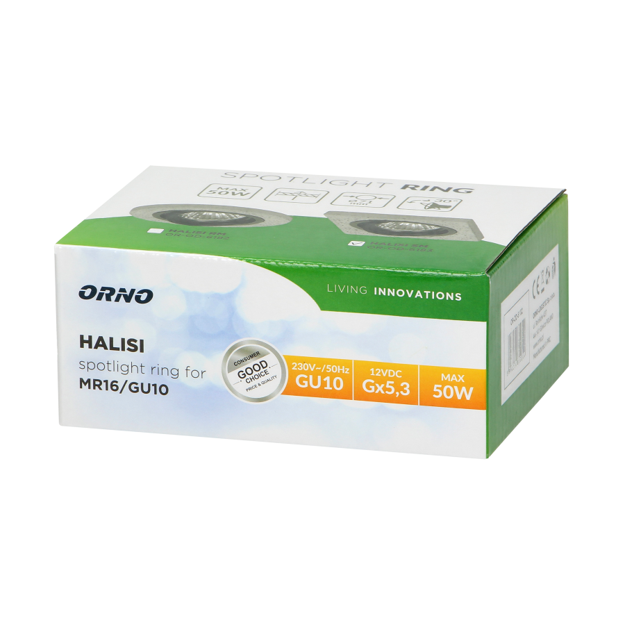 HALISI SM ramka dekoracyjna oprawy punktowej, MR16/GU10 max 50W, kwadrat, ruchoma, czarna*