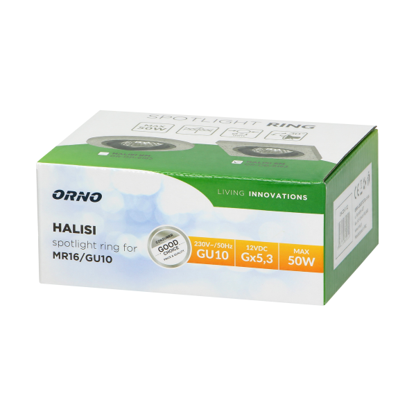 HALISI SM ramka dekoracyjna oprawy punktowej, MR16/GU10 max 50W, kwadrat, ruchoma, czarna*