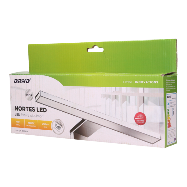 NORTES LED 5W, lampa nad lustro, 300lm, 4000K, dł. 30 cm, aluminium,