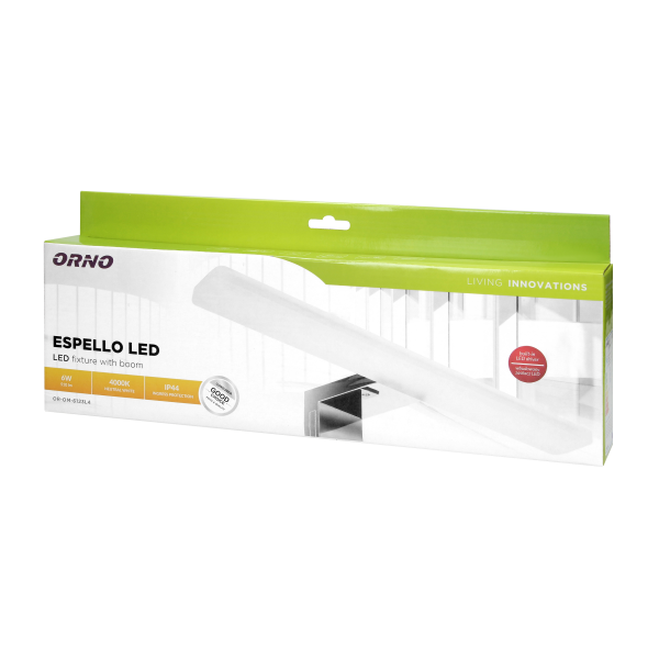 ESPELLO LED 6W, lampa nad lustro, 510lm, 4000K, dł. 40 cm, aluminium+akryl,