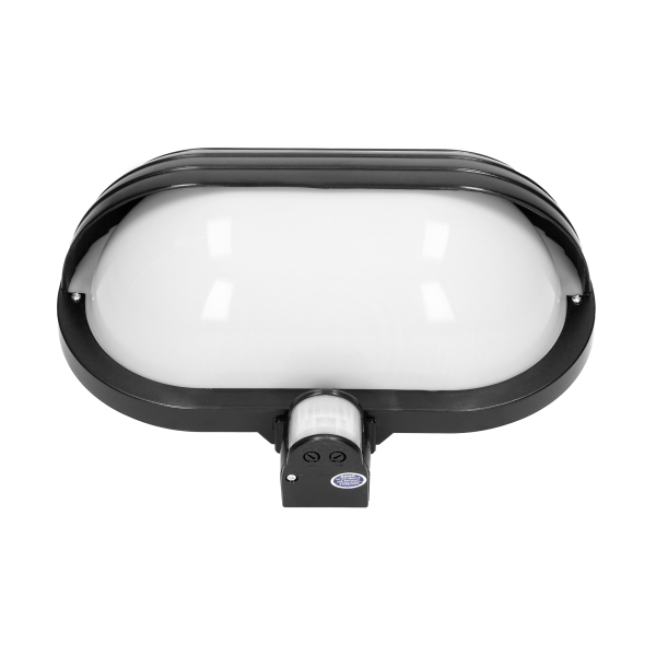 SAMUM garden lamp with 180° motion sensor and a screen , 1x60W, E27, IP44, plastic, black