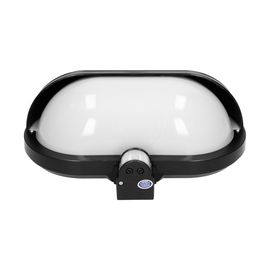SAMUM garden lamp with 180° motion sensor and a screen , 1x60W, E27, IP44, plastic, black