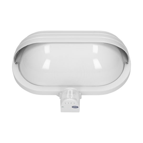 E27 garden lamp SAMUM with motion sensor, white