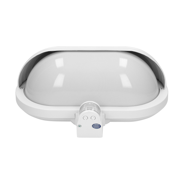 E27 garden lamp SAMUM with motion sensor, white