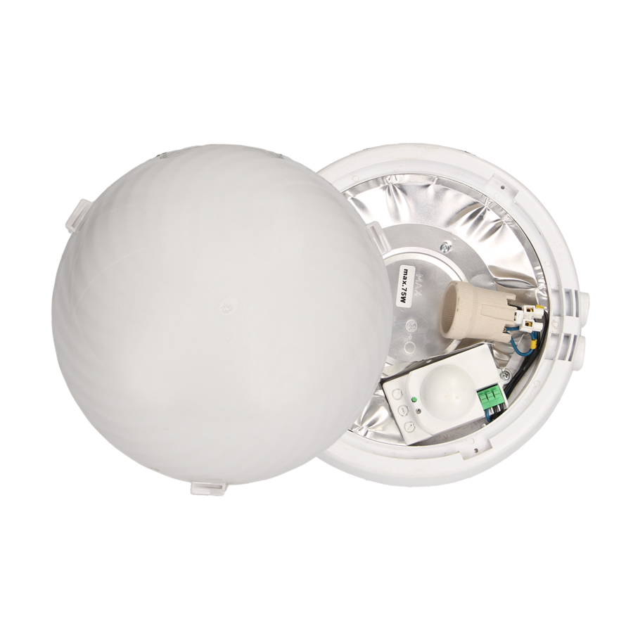 E27 lighting fixture TERRAL with microwave sensor, IP44