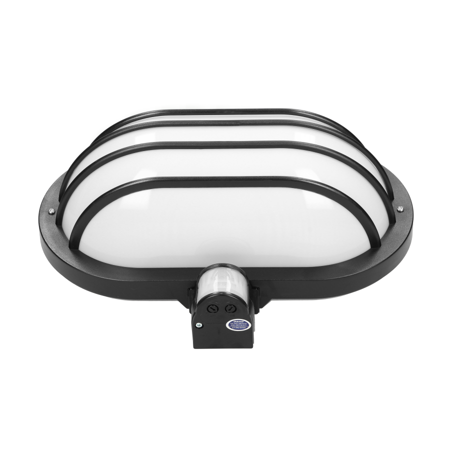 E27 garden lamp SOLANO with motion sensor, black