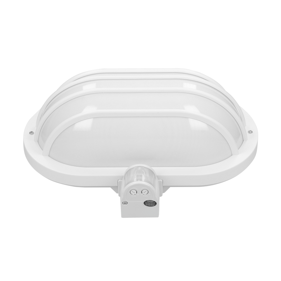 SOLANO, oprawa ogrodowa z czujnikiem ruchu 180st, 1x60W, E27, IP44, plastik, biała